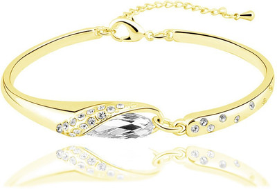 

Silver Shoppee Alloy Crystal Gold-plated Bracelet, Gold;white