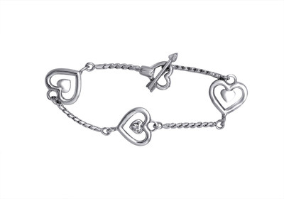 

Mahi Alloy Crystal Rhodium Charm Bracelet, White