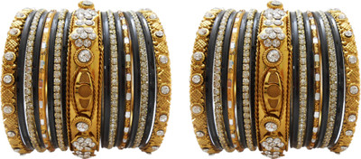 

My Design Alloy Gold-plated Bangle Set(Pack of 34), Black