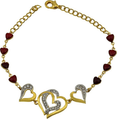 

High Trendz Alloy Cubic Zirconia Gold-plated Bracelet