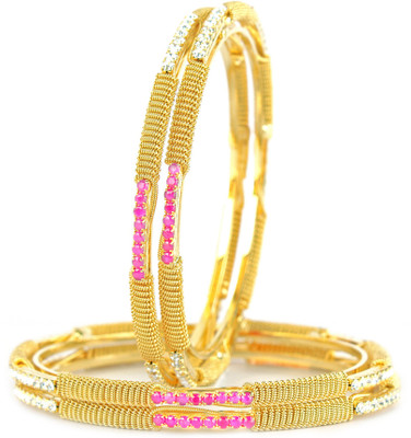 73% OFF on VK Jewels Alloy Cubic Zirconia Yellow Gold Bangle Set(Pack of 4) 73% OFF on VK Jewels Alloy Cubic Zirconia Yellow Gold Bangle Set(Pack of 4)