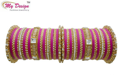 

My Design Lac Gold-plated Chudas(Pack of 66), Multicolor