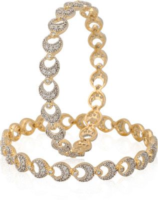 

Jewels Galaxy Alloy Bangle Set(Pack of 2, White
