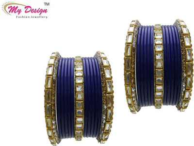 

My Design Lac Gold-plated Chudas(Pack of 26), Blue