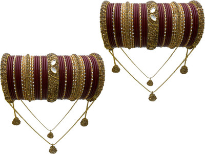 

My Design Lac Gold-plated Chudas(Pack of 78), Maroon