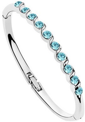 

Silver Shoppee Alloy Crystal Rhodium Bracelet, Blue;silver