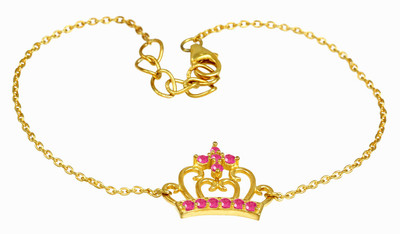 

Exxotic Jewelz Sterling Silver Cubic Zirconia Gold-plated Bracelet, Pink