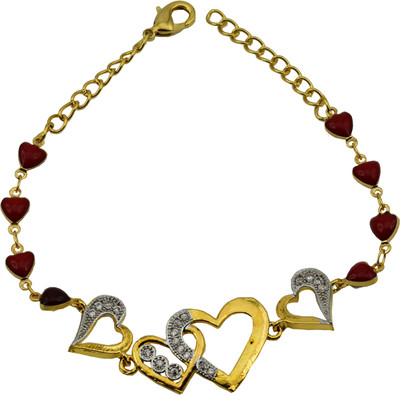 

High Trendz Alloy Cubic Zirconia Gold-plated Bracelet