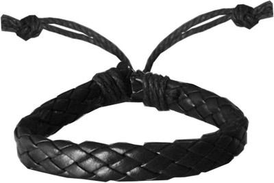 

Rich & Famous Leather Bracelet, Black