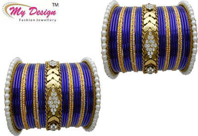 

My Design Alloy Gold-plated Bangle Set(Pack of 58), Blue