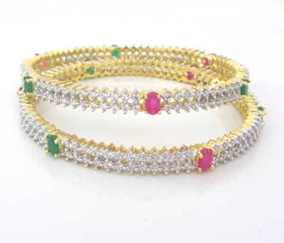 

Swam Alloy Bangle Set(Pack of 2), Multicolor