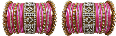 

My Design Alloy Gold-plated Bangle Set(Pack of 42), Pink