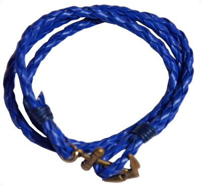 

Men Style Leather Charm Bracelet, Blue