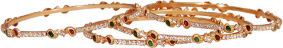 

Jewbang Alloy Gold-plated Bangle Set(Pack of 4), Multicolor