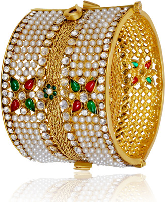 

A To Z Creations Copper Ruby Gold-plated Bangle, Multicolor
