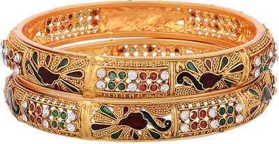 

Zeneme Copper Bangle Set(Pack of 2), Gold