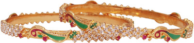

Jewbang Alloy Gold-plated Bangle Set(Pack of 2), Multicolor