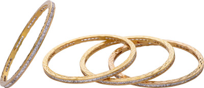 

Hyderabad Jewels Alloy, Silver Bangle Set(Pack of 4), White