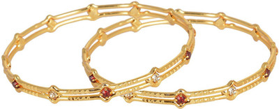 HKJ Metal Bangle Set(Pack of 2), Gold