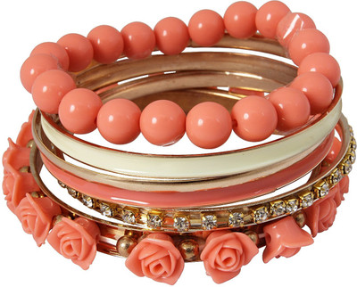 50% OFF on CRUNCHY FASHION Resin, Alloy Bangle Set(Pack of 6)