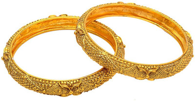 GEODE DELIGHT Alloy Gold-plated Bangle Set(Pack of 2)