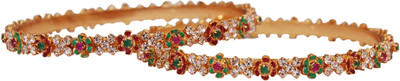 

Jewbang Alloy Gold-plated Bangle Set(Pack of 2), Multicolor