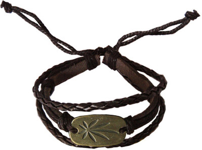 

Rich & Famous Leather Bracelet, Black