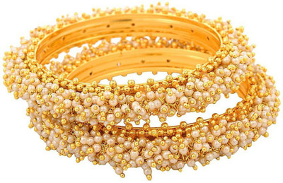 

Jewels Galaxy Alloy Bangle Set(Pack of 2), White