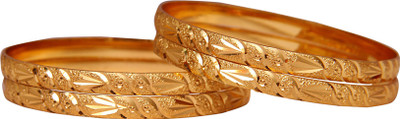 

Jewbang Alloy Gold-plated Bangle Set(Pack of 4)