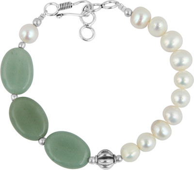 

Pearlz Ocean Alloy Pearl Bracelet, White;green