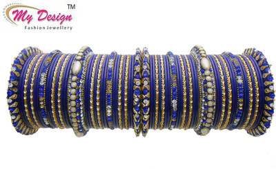 

My Design Lac Gold-plated Chudas(Pack of 66), Blue