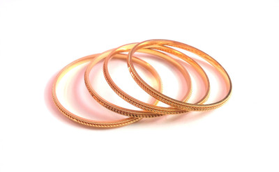 

HKJ Metal Bangle Set(Pack of 4), Gold