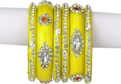 Somil Glass Crystal Bangle Set(Pack of 6)