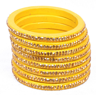

Daily Shop Lac Bangle Set(Pack of 8), Yellow