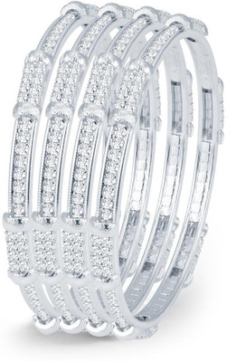 

Sukkhi Alloy Rhodium Bangle Set(Pack of 4, White