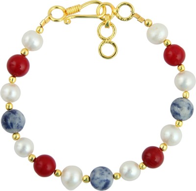 Pearlz Ocean Alloy Pearl, Coral Gold-plated Bracelet