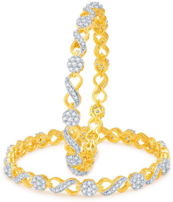 

Sukkhi Alloy Cubic Zirconia Gold-plated, Rhodium Bangle Set(Pack of 2, Gold;white