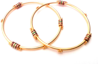 

Awari Metal Bangle Set(Pack of 2), Gold