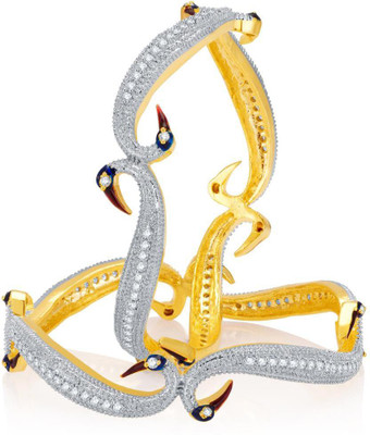

Sukkhi Alloy Gold-plated, Rhodium Bangle Set(Pack of 2, Gold;white