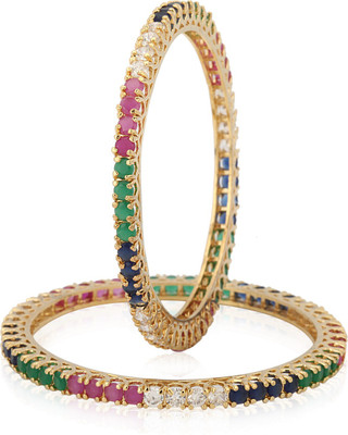 

Jewels Galaxy Alloy Bangle Set(Pack of 2), White