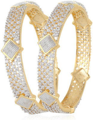 

Jewels Galaxy Alloy Bangle Set(Pack of 2), White