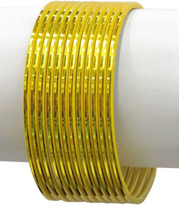 

Shiv_Jewels Metal Bangle Set(Pack of 12), Yellow
