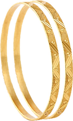 44% OFF on Ethnic Jewels Brass Yellow Gold Bangle(Pack of 2)