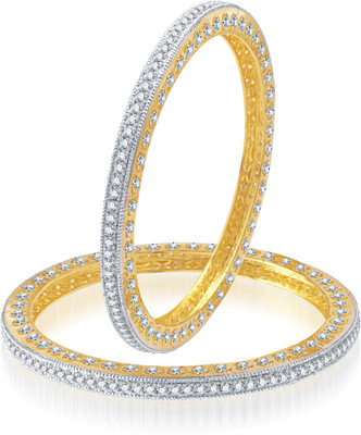 MEENAZ Alloy Cubic Zirconia Brass Bangle Set(Pack of 2) MEENAZ Alloy Cubic Zirconia Brass Bangle Set(Pack of 2)
