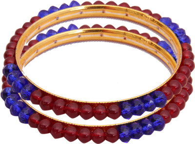 Classique Designer Jewellery Alloy Crystal Rhodium Bangle Set(Pack of 2)