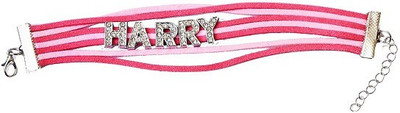 Girlz! Alloy, Metal, Leather Bracelet, Pink;white