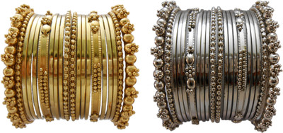 

My Design Alloy Gold-plated Bangle Set(Pack of 40), Silver;gold