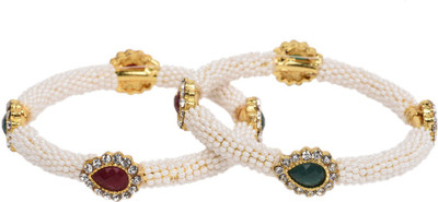 Shining Diva Alloy Gold-plated Bangle Set(Pack of 2)