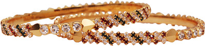 

Jewbang Alloy Gold-plated Bangle Set(Pack of 2), Multicolor