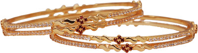 

Jewbang Alloy Gold-plated Bangle Set(Pack of 4), Multicolor